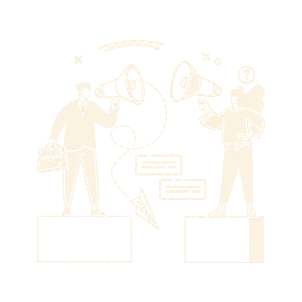 Illustration blanche représentant le recrutement
